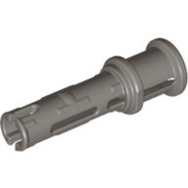 dark gray technic pin 3l with friction ridges and stop bush