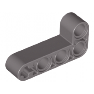 dark gray technic liftarm modified bent thick l-shape 2 x 4