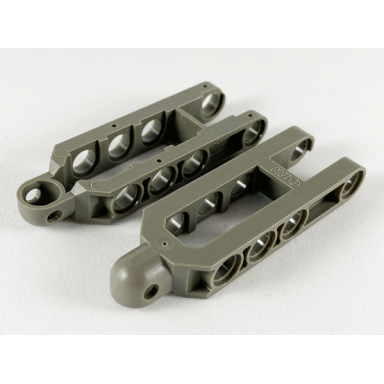dark gray technic steering arm 6.5 x 2 with tow ball socket rounded un-chamfered