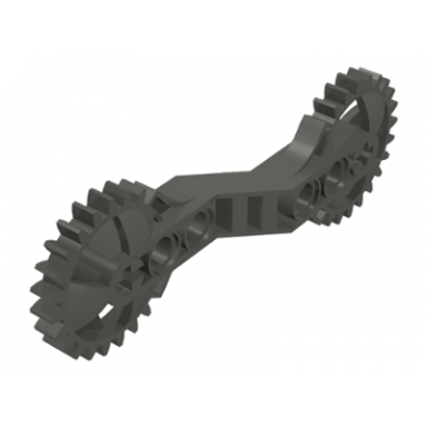 dark gray technic arm 1 x 7 x 3 with gear ends
