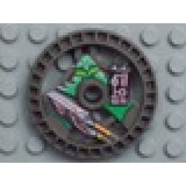 dark gray technic disk 5 x 5 - roborider talisman wheel laser mold with robot pattern