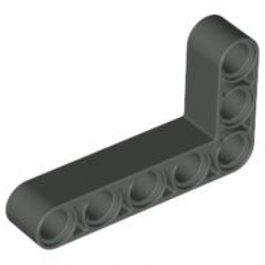 dark gray technic liftarm modified bent thick l-shape 3 x 5