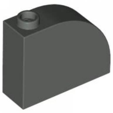 dark gray slope curved 3 x 1 x 2 with hollow stud
