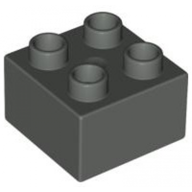 dark gray duplo brick 2 x 2