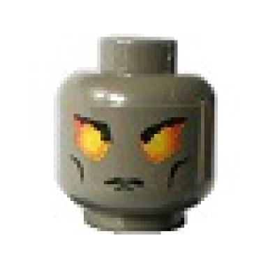 dark gray minifigure head alien with orient dragon fortress guard pattern