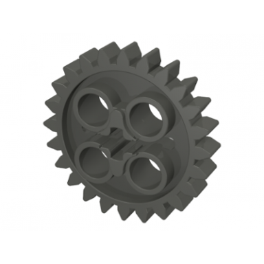 dark gray technic gear 24 tooth with 1 axle hole