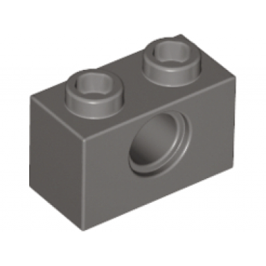 dark gray technic brick 1 x 2 with hole