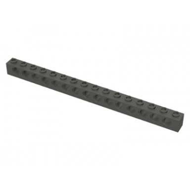 dark gray technic brick 1 x 16 with holes