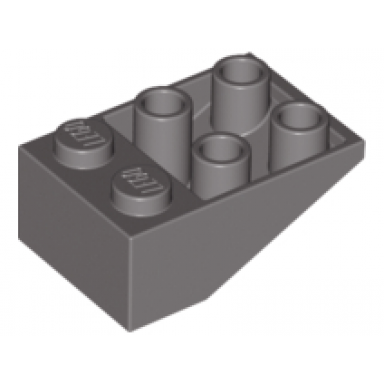 dark gray slope inverted 33 3 x 2 with flat bottom pin without connections between studs