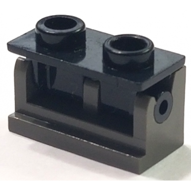 dark gray hinge brick 1 x 2 with black top plate 3937 3938