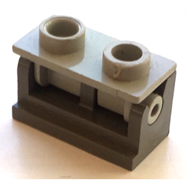 dark gray hinge brick 1 x 2 with light gray top plate 3937 3938