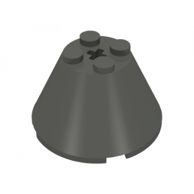 dark gray cone 4 x 4 x 2 with axle hole