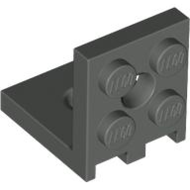 dark gray bracket 2 x 2 - 2 x 2 with 2 holes