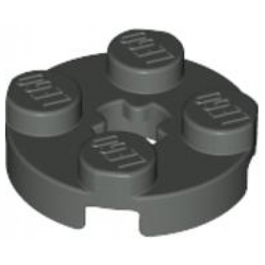 dark gray plate round 2 x 2 with axle hole