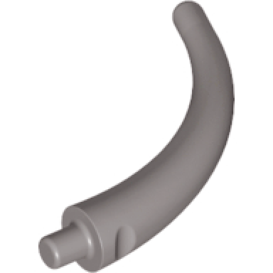 dark gray dinosaur tail end section horn