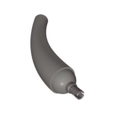 dark gray dinosaur tail neck base section with black technic pin