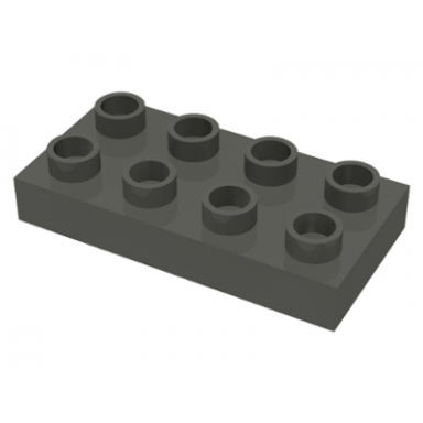 dark gray duplo plate 2 x 4 x 1 2 thick
