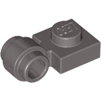dark gray plate modified 1 x 1 with light attachment - thick ring