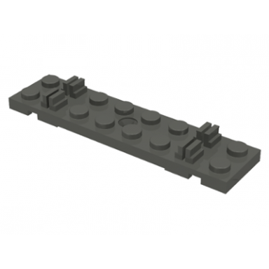 dark gray train track sleeper plate 2 x 8 with cable grooves