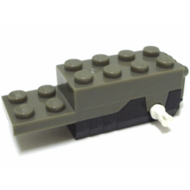 dark gray pullback motor 6 x 2 x 1 2 3 with black base and white wheels holder pins motor 2