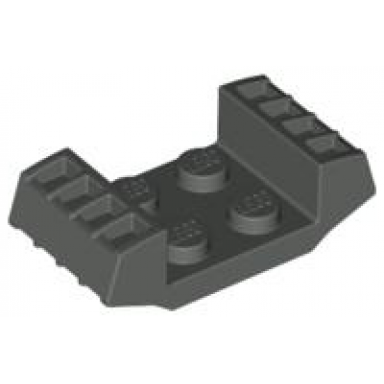 dark gray plate modified 2 x 2 with vents