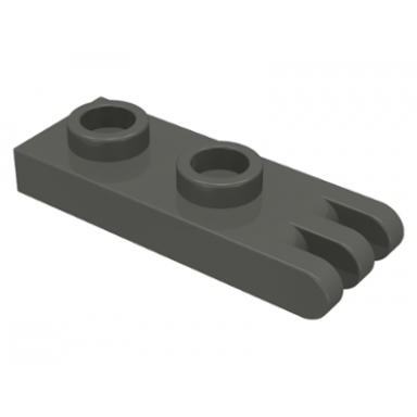 dark gray hinge plate 1 x 2 with 3 fingers on end - hollow studs