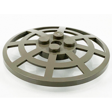 dark gray dish 6 x 6 inverted radar webbed - type 2 underside attachment positions at 90 degrees