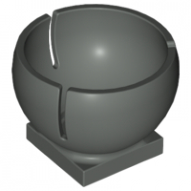 dark gray cylinder hemisphere 3 x 3 ball turret socket with 2 x 2 base