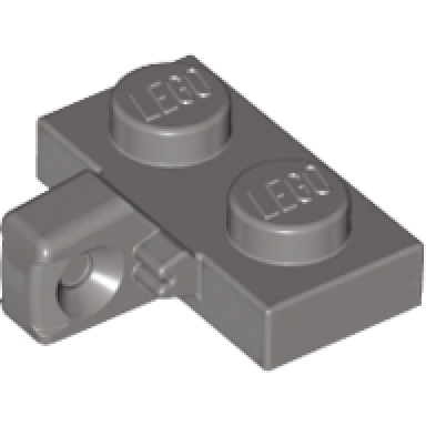 dark gray hinge plate 1 x 2 locking with 1 finger on side undetermined type