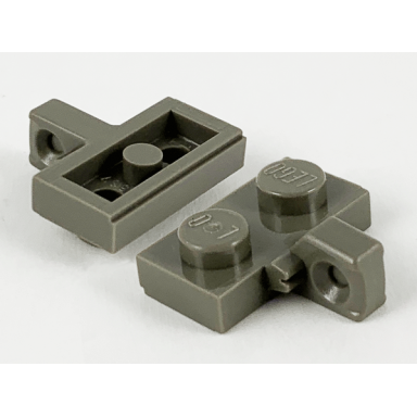 dark gray hinge plate 1 x 2 locking with 1 finger on side with bottom groove