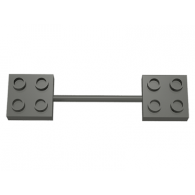 dark gray duplo bar with 2 x 2 plates on ends
