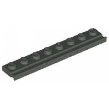dark gray plate modified 1 x 8 with door rail