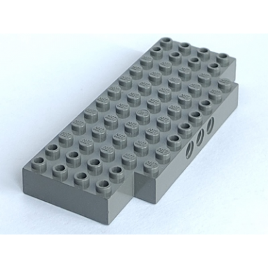dark gray brick modified 5 x 12 with 1 x 2 cutouts and 3 holes on side