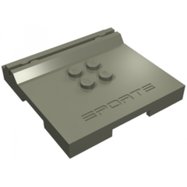 dark gray tile modified 6 x 6 x 2 3 with 4 studs and debossed sports logo
