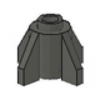 dark gray brick round 1 x 1 with fins