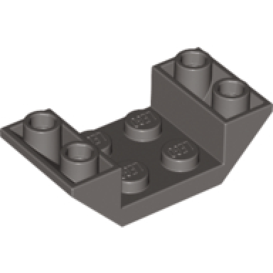 dark gray slope inverted 45 4 x 2 double with 2 x 2 cutout