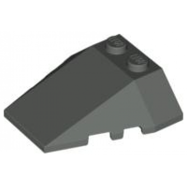 dark gray wedge 4 x 4 triple with stud notches