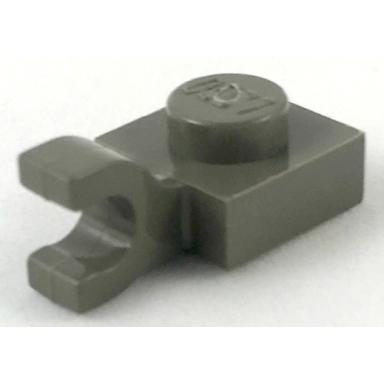 dark gray plate modified 1 x 1 with u clip horizontal grip