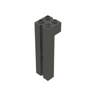 dark gray brick modified 2 x 2 x 6 with channel
