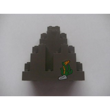 dark gray rock panel 3 x 8 x 7 triangular lurp with sea grass and eel pattern sticker - set 6559