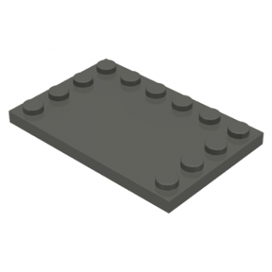dark gray tile modified 4 x 6 with studs on edges