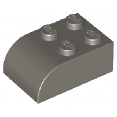 dark gray slope curved 3 x 2 with 4 studs