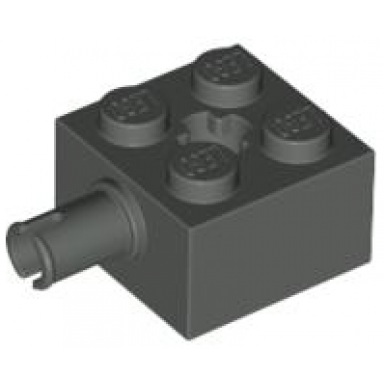 dark gray brick modified 2 x 2 with pin and axle hole