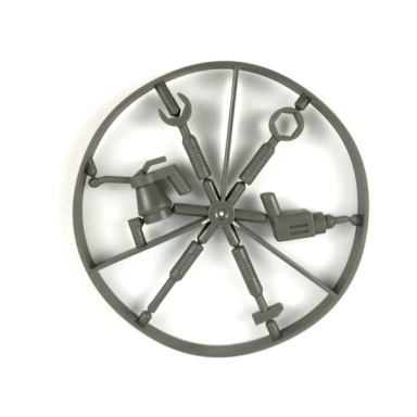 dark gray minifigure utensil tool wheel 6 on sprue