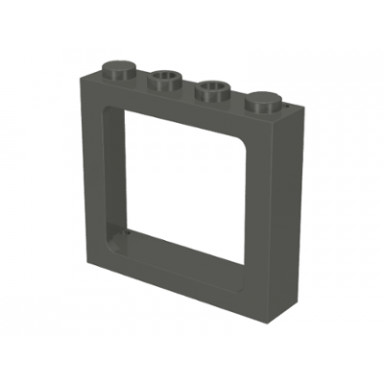 dark gray window 1 x 4 x 3 train - 2 hollow studs and 2 solid studs