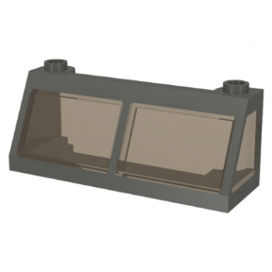 dark gray windscreen 2 x 6 x 2 train with fixed trans-brown glass