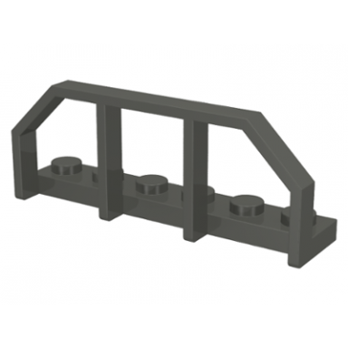 dark gray plate modified 1 x 6 with train wagon end fence