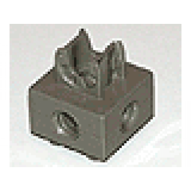 dark gray duplo toolo brick 2 x 2 with holes and clip
