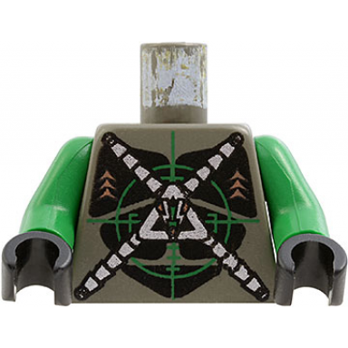 dark gray torso space insectoids silver x on green verniers pattern green arms black hands