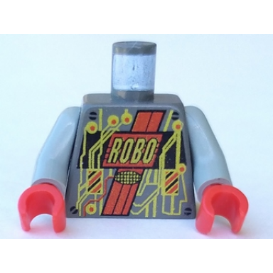 dark gray torso space roboforce gold circuitry pattern light gray arms red hands